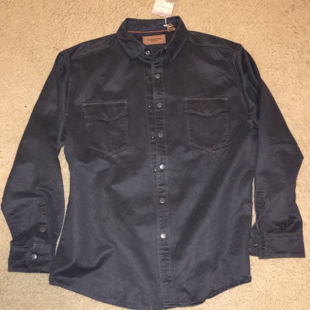 Clearwater leather button down shirt